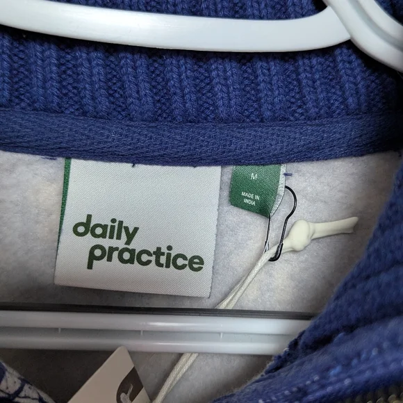 NWT Anthropologie Daily Practice Indy Half Zip Pullover Sweatshirt Size M Floral - Picture 3 of 9